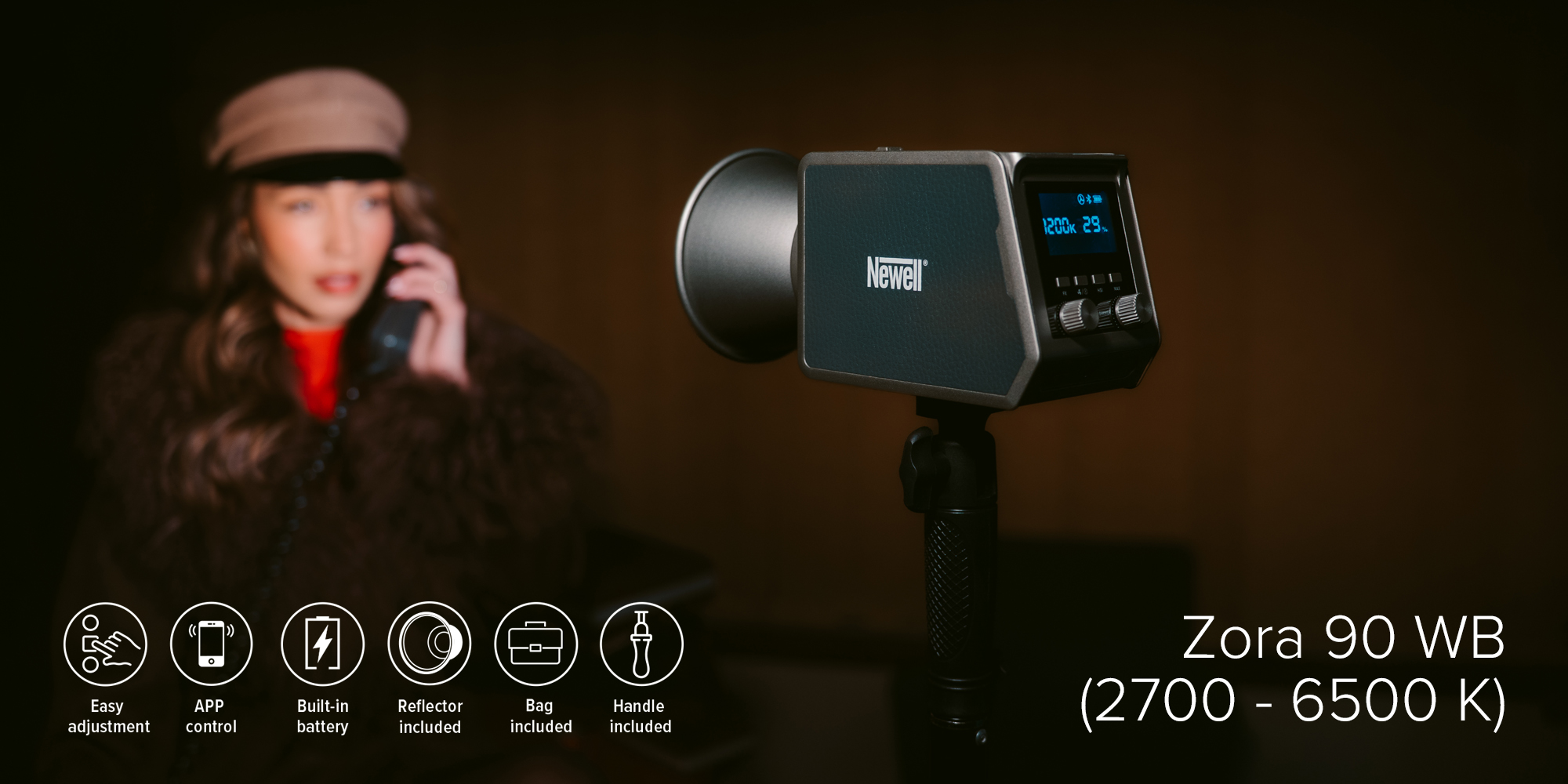 Lampa LED Newell Zora 90 WB (2700 - 6500 K)
